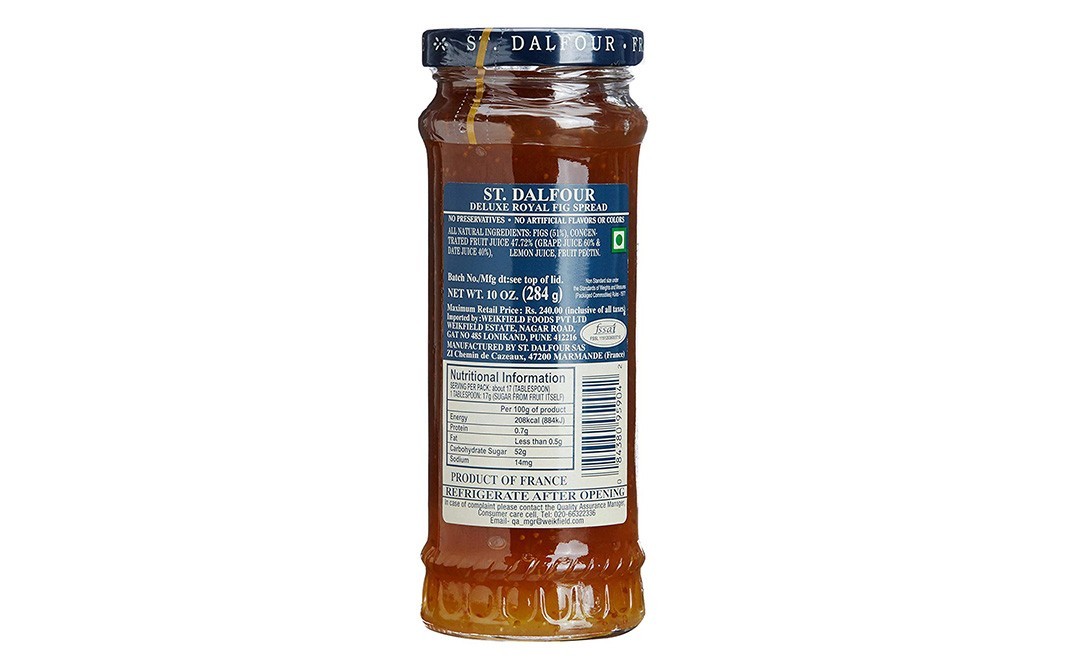 St. Dalfour Royal Fig, Fruit Preserve    Glass Jar  284 grams